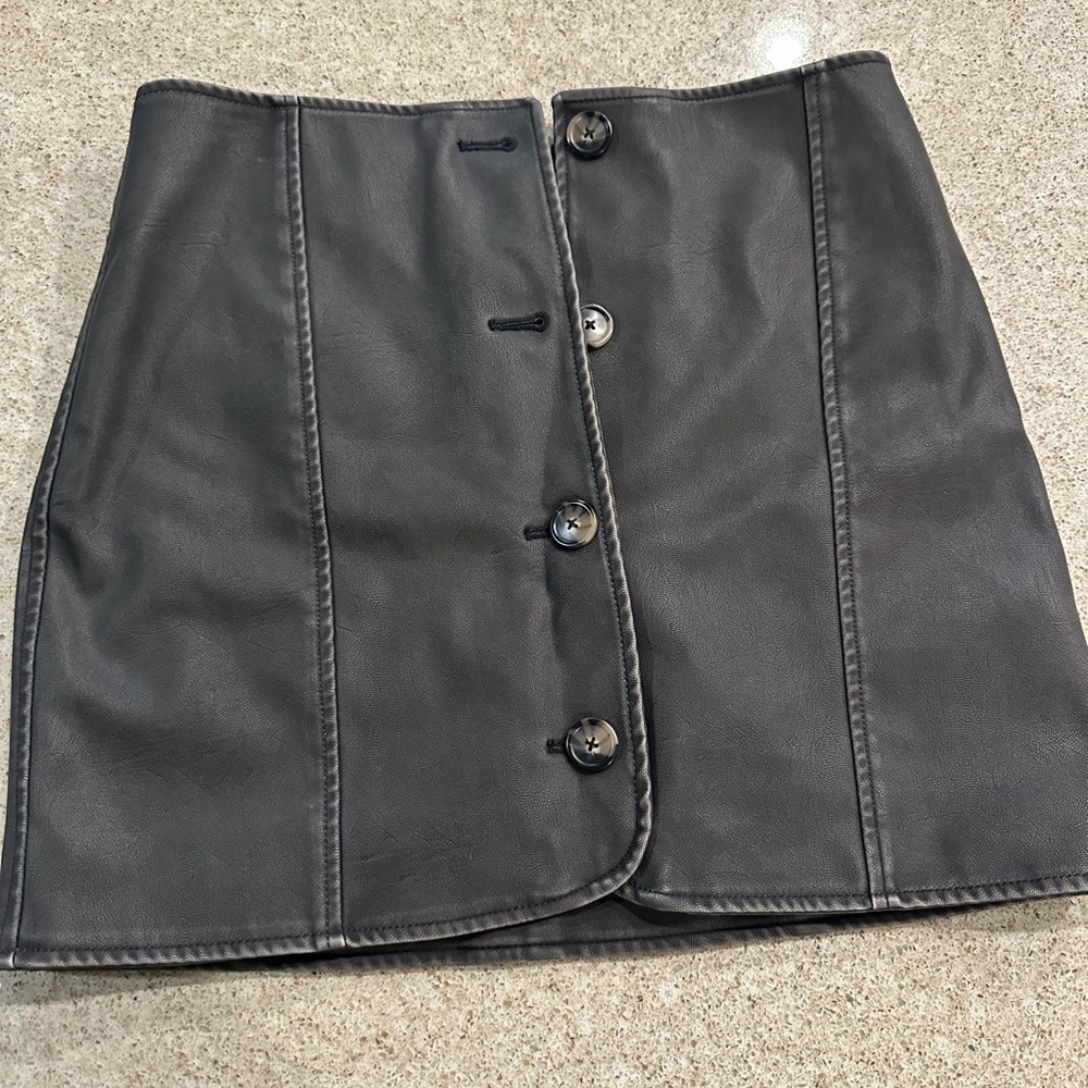 Faux Leather Skirt